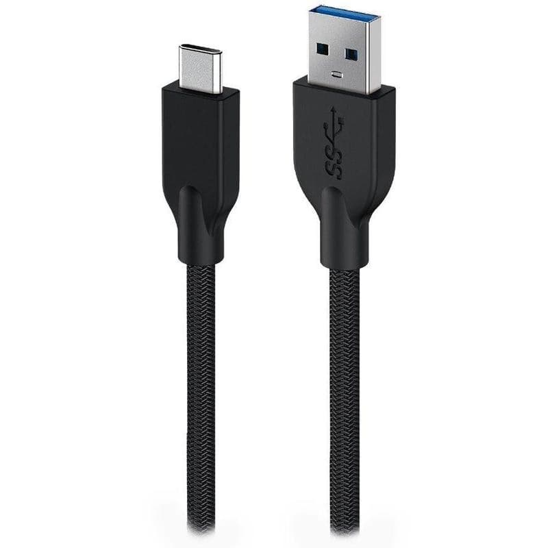 Genius ACC-A2CC-3A, Kábel, USB A/USB-C, USB 3.0, 3A, QC 3.0, opletený, 1,5 m, čierny 1