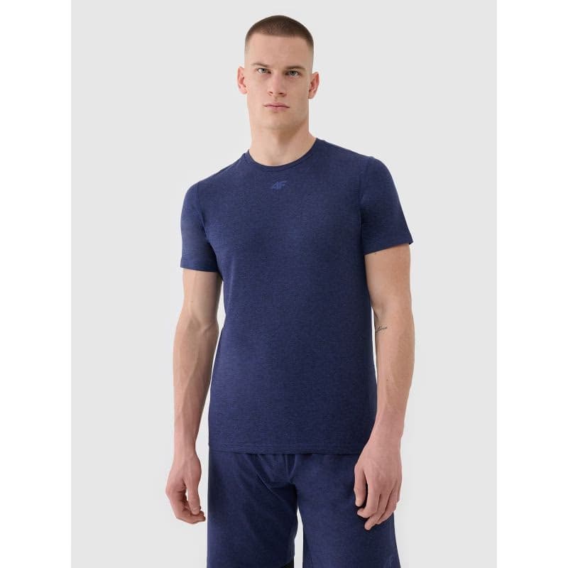 Pánske tréningové tričko s krátkym rukávom 4F TSHIRT FNK M1344-30M-DARK BLUE MELANGE 2