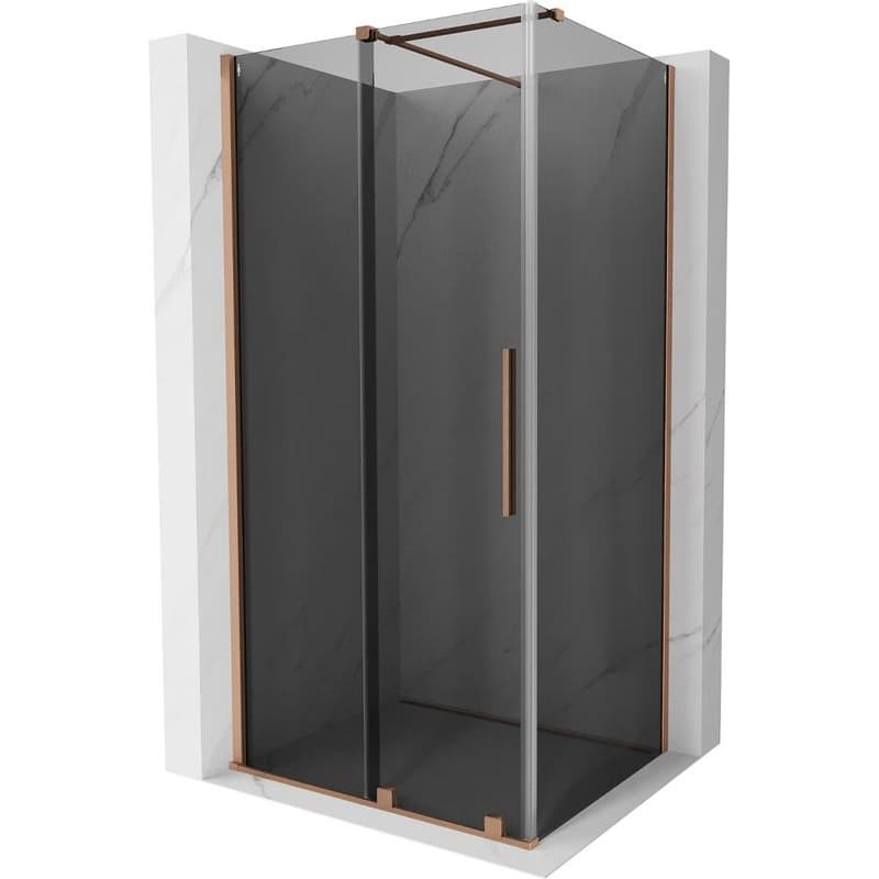 MEXEN/S - Velár sprchovací kút, posuvné dvere 100 x 85, grafit, meď kartáčovaná 871-100-085-41-65