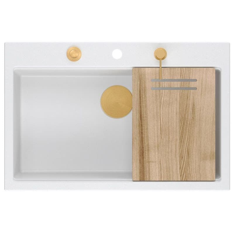 Quadron Quadron - Granitový drez MARC 110 WORKSTATION White Meď HQM7650U1_PVDC1 2
