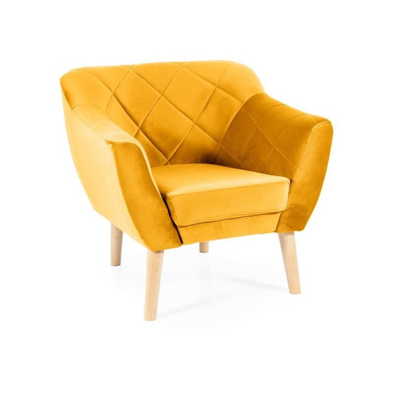 Signal Kreslo KARO 1 VELVET | buk Farba: Curry / Bluvel 68 1