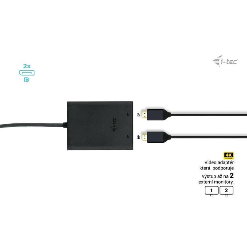 I-tec USB-C Dual 4K/60Hz (single 8K/30Hz) DP Video adaptér 2
