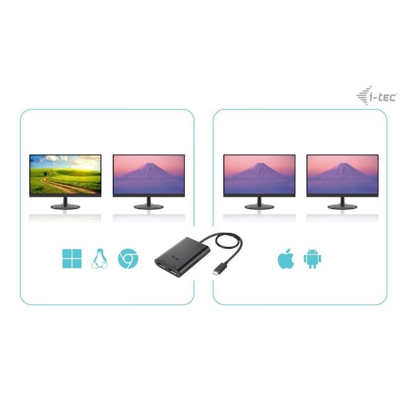 I-tec USB-C Dual 4K/60Hz (single 8K/30Hz) DP Video adaptér 6