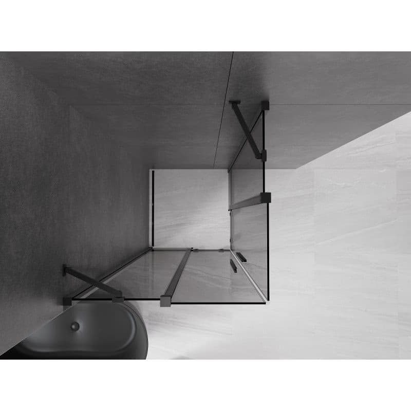 MEXEN/S - Velar Duo sprchovací kút, posuvné dvere 100 x 100, grafit, čierna 871-100-100-42-70 2