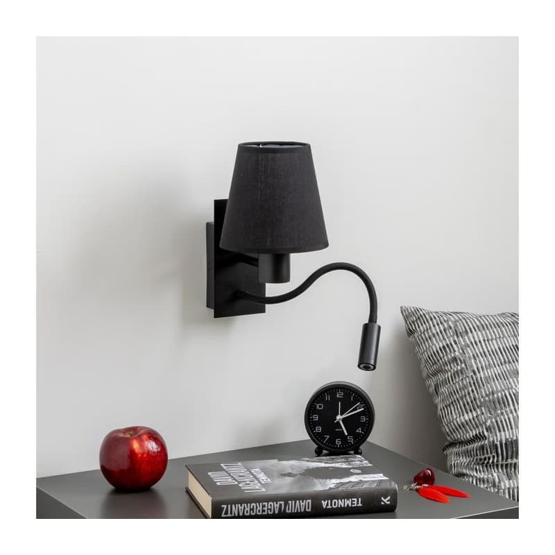 Brilagi - LED Nástenná lampa NUBILA 1xE27/25W/230V + LED/3W čierna BG1558+BG1568 1