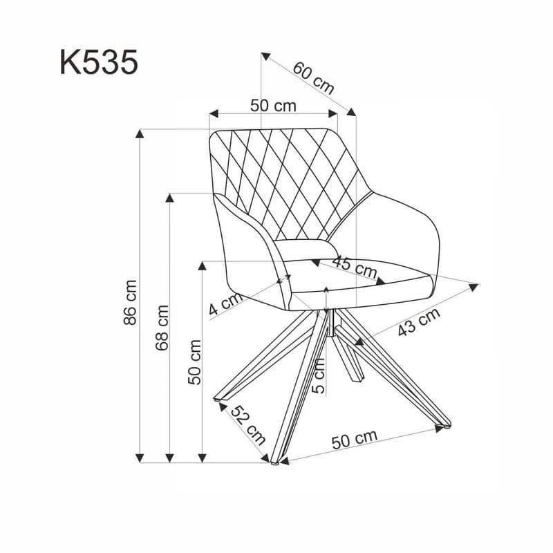 Otočné jedálenské kreslo K535 Halmar 5