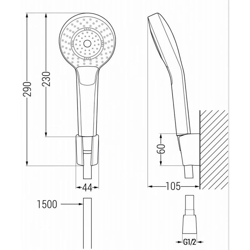 MEXEN/S - Milo R05 vaňová batéria s príslušenstvom, čierna 7133R05-70 3