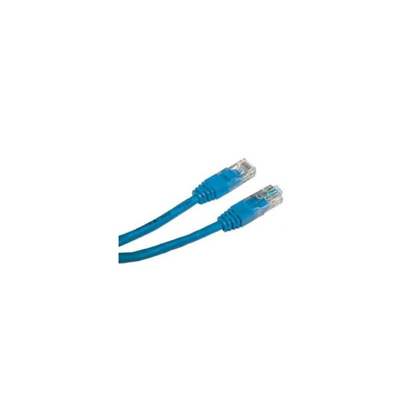 Síťový LAN kábel UTP patchcord, Cat.5e, RJ45 samec - RJ45 samec, 0.5 m, netienený, modrý, economy, DOPREDAJ 1