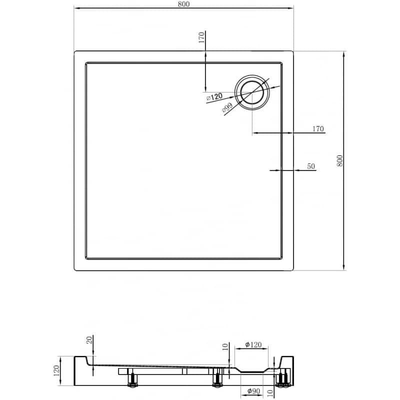 Mexen Flow 80 x 80 cm 46S108080H 6