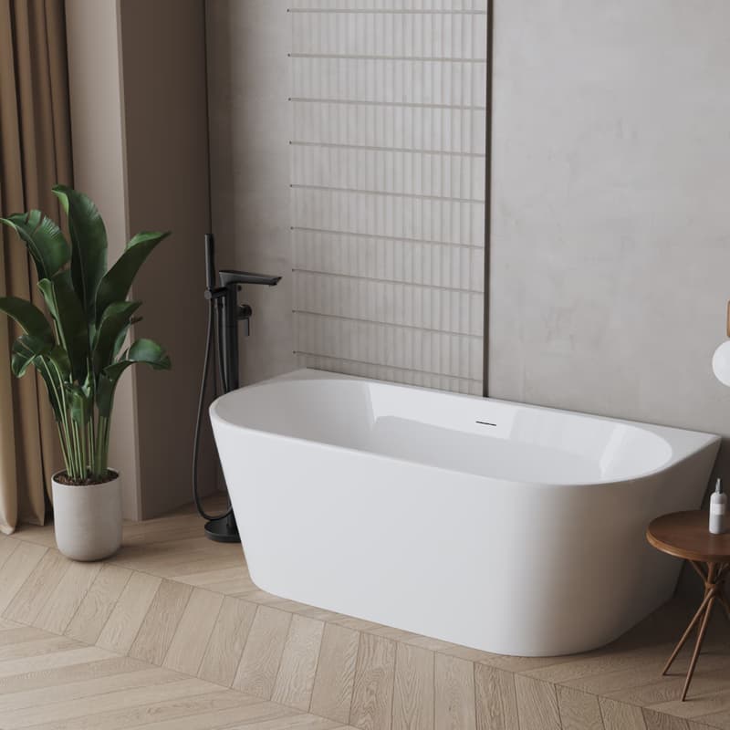 INVENA - Voľne stojaca vaňová batéria GLAMOUR Čierna BW-02-W04-V 5