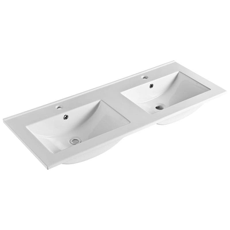 Mereo Nábytkové dvojumývadlo SLIM, 121x46x18 cm, keramické, biele UC12146D
