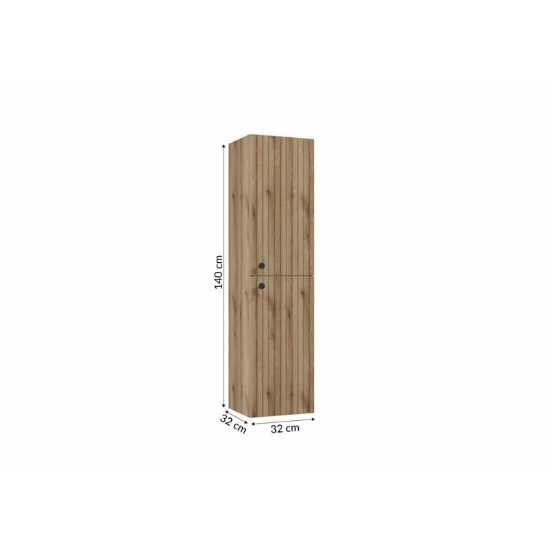 ArtDef Vysoká skrinka do kúpeľne RIETTI OAK EVOKE C35 5