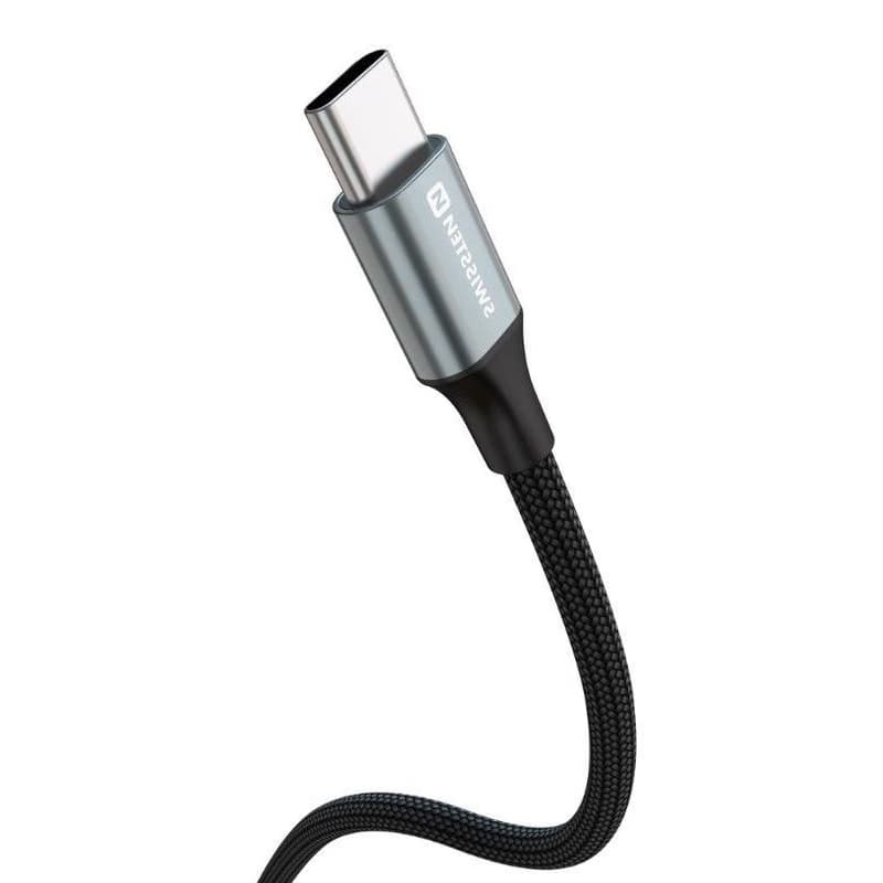 SWISSTEN DÁTOVÝ KÁBEL TEXTILE II USB / USB-C 1,5 M ČIERNY 4
