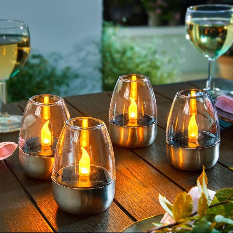 Solárna LED lampáš Design, 4 ks 1