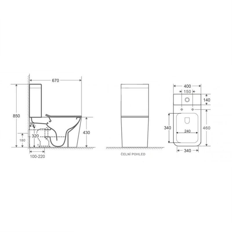 OLSEN SPA - Kombi WC orloja RIMLESS sa SLIM sedadlom Soft-close OLKLT2093A 2