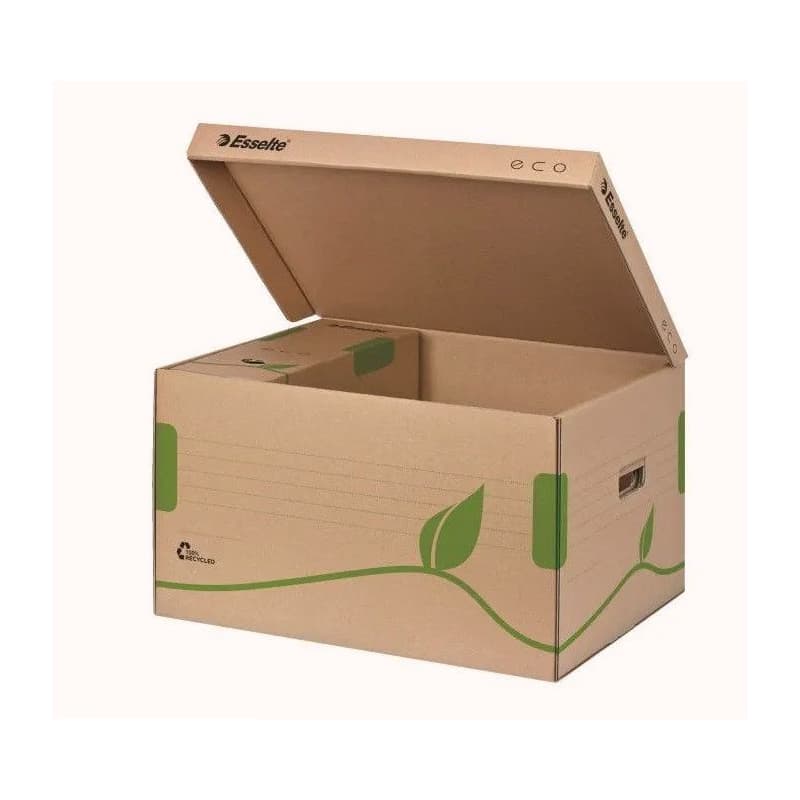 LEITZ Esselte ECO archivačný kontajner s vekom, na krabice 80/100 mm, hnedá 1