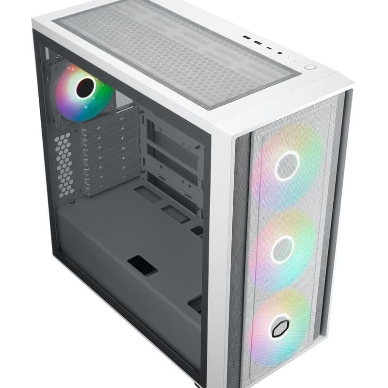 Cooler Master case MasterBox 600, ATX, Priehľadná bočnica, 3x 140mm ARGB Fan, 1x 120mm ARGB Fan, ARGB Hub, Biela 2