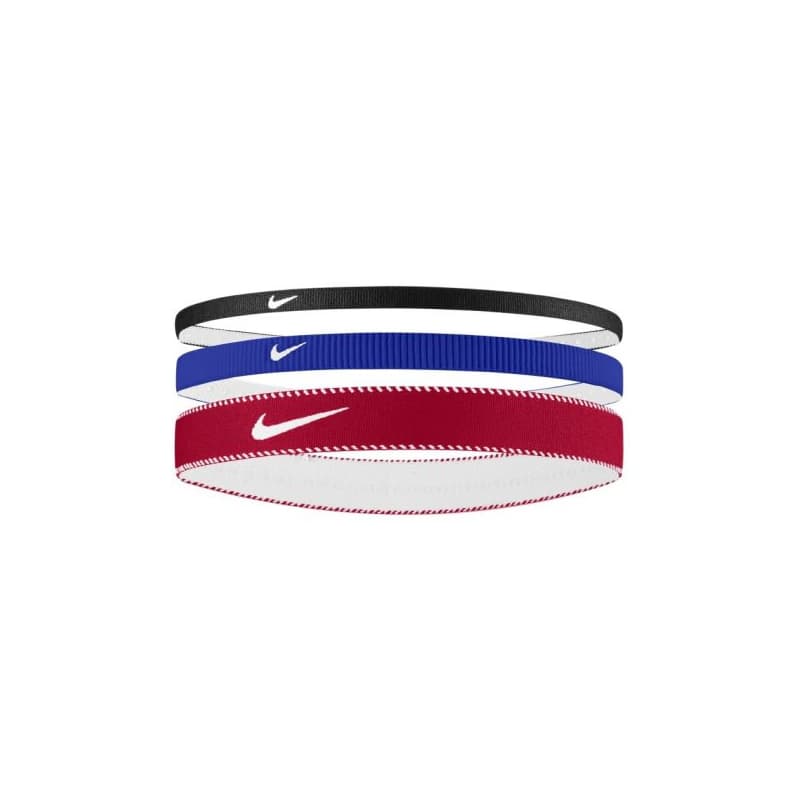 Čelenka NIKE FLEX CLASSIC MIXED WIDTH HEADBANDS 3PK GAME ROYAL UNIVERSITY RED WHITE