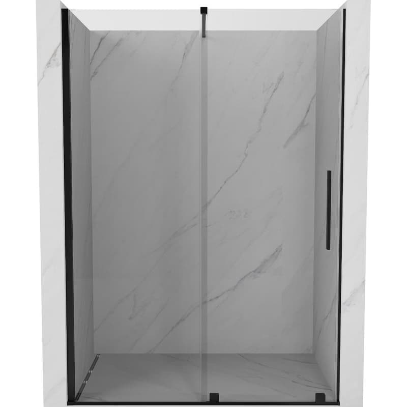 MEXEN/S - Velár posuvné sprchové dvere 130, transparent, čierna 871-130-000-01-70
