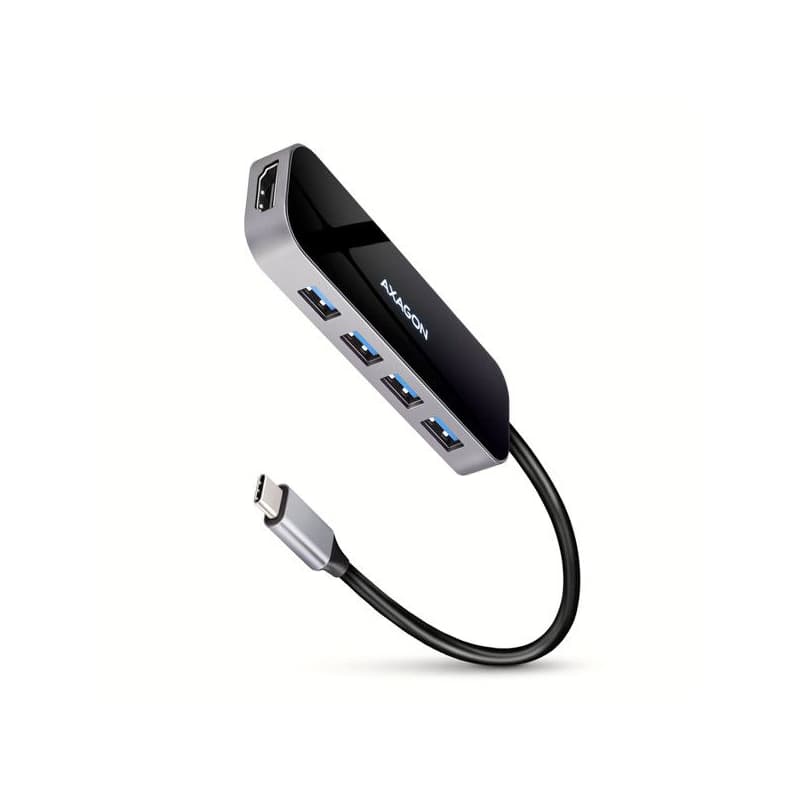 AXAGON HMC-6H4A, USB 3.2 Gen 1 húb, porty 4x USB-A, HDMI 4k/30Hz, PD 100W, kábel USB-C 20cm 1