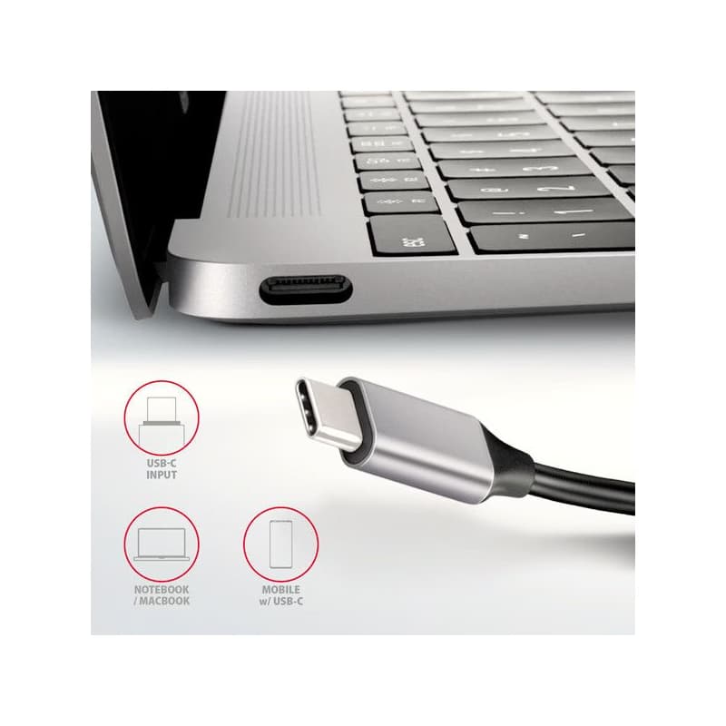 AXAGON HMC-6H4A, USB 3.2 Gen 1 húb, porty 4x USB-A, HDMI 4k/30Hz, PD 100W, kábel USB-C 20cm 6