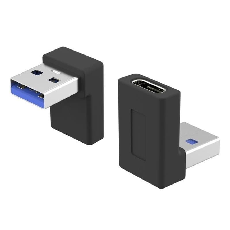 PremiumCord zahnutá 90° redukcia USB-C Female na USB3.0 typ A Male