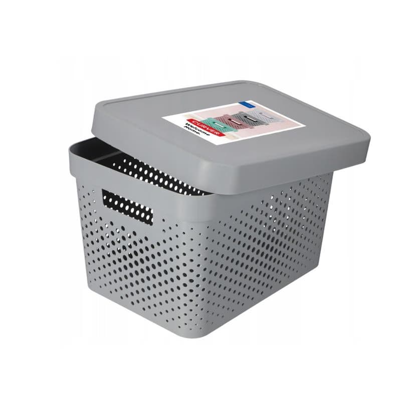 CURVER Úložný box INFINITY DOTS 17l s vekom | sivá 3