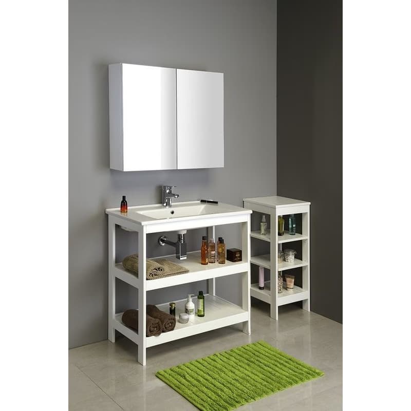 AQUALINE - ETIDE policový regál 36x86x36 cm, biela mat ET086 3