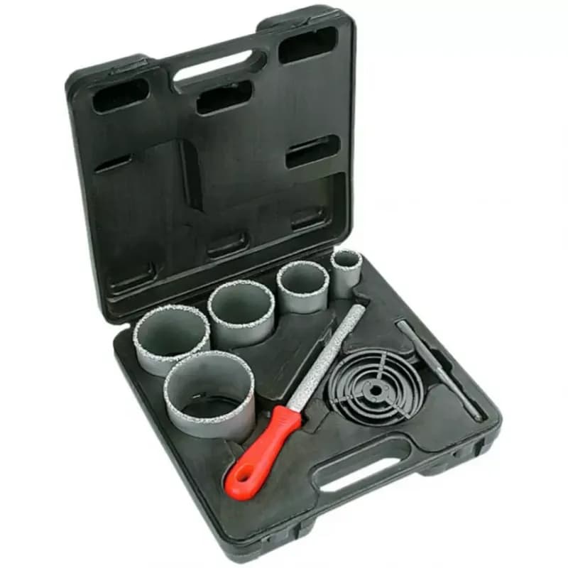 Volfrámové korunkové vrtáky 32-83mm 5 ks  + pilník  60h900 1