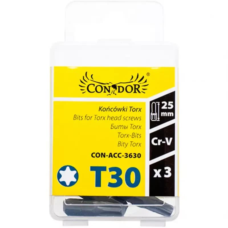 Bit Torx, T30 x 25 mm, 3 ks, Drel 1