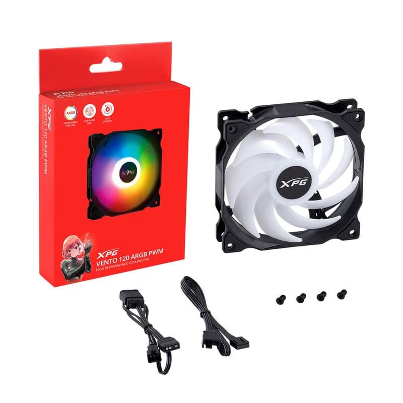 Adata XPG Vento 120mm fan ARGB čierny PWM 3