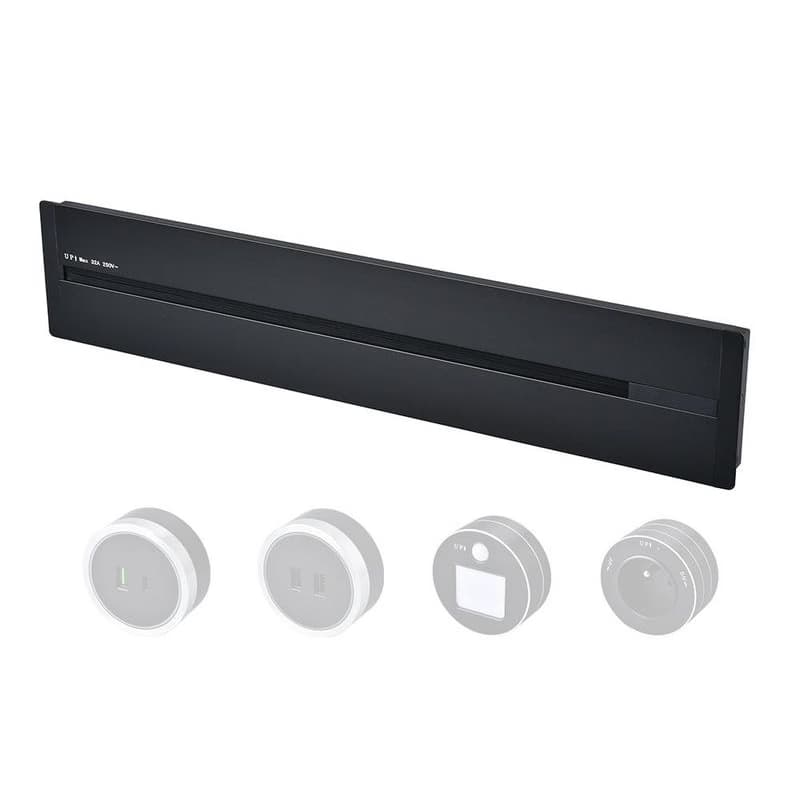 Zásuvková lišta - zápustná Viking LZ40B/230V,50Hz/40cm dĺžka/čierna/až 5 modulov/IP20/hliník/zápustná 1