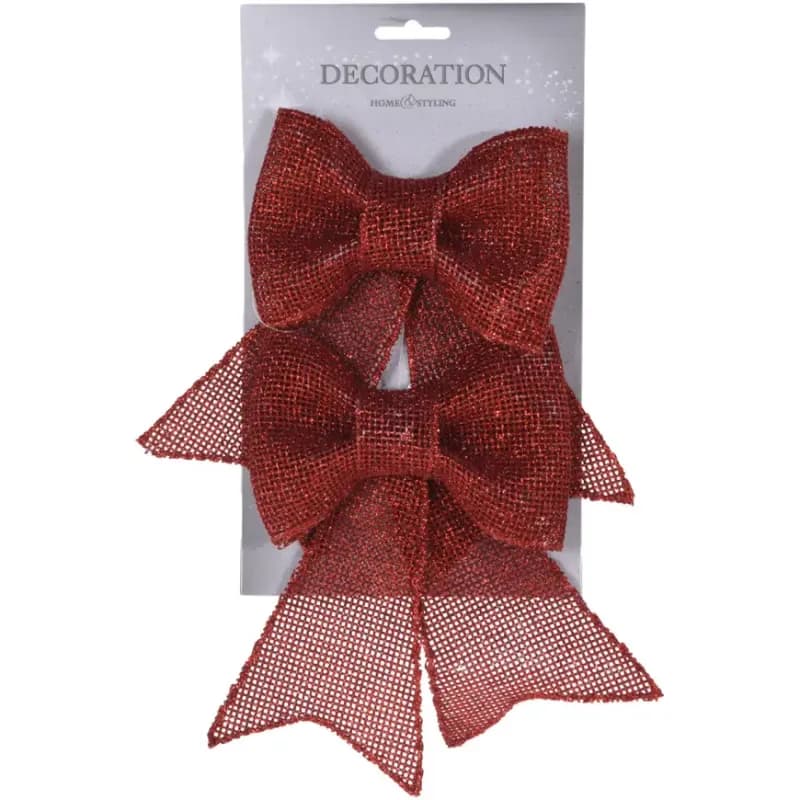 Mašličky 18 cm (2 ks) glitter červené CAA006660 1