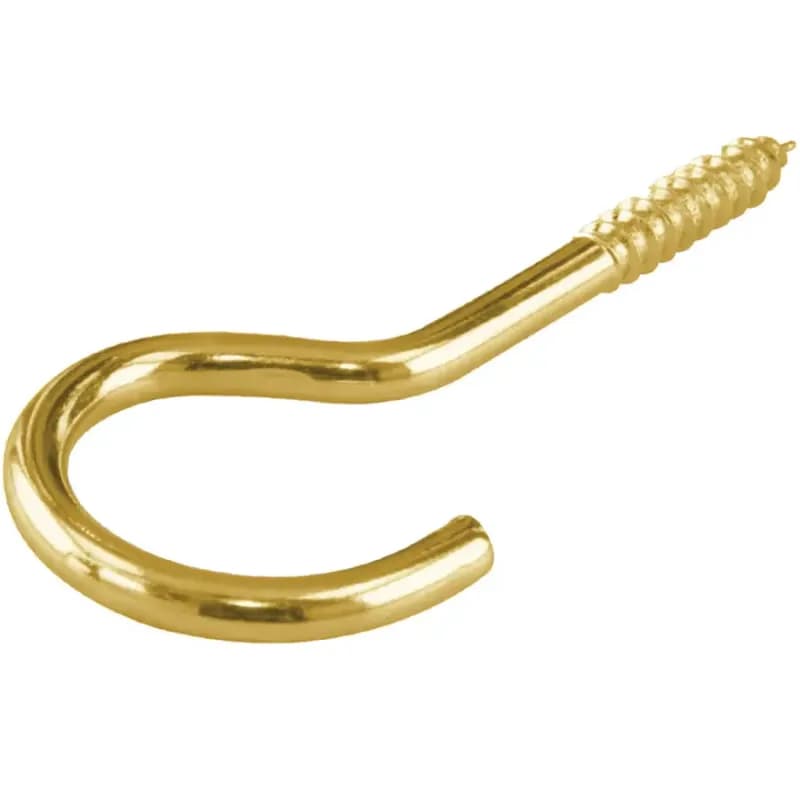 Skrutkovací hák štvrťkruhový mosadz 40 x 3,0 mm
