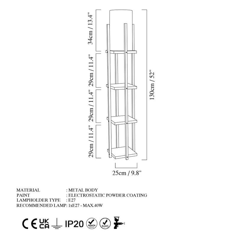 Stojacia lampa Shelf Lamp - 8113 2