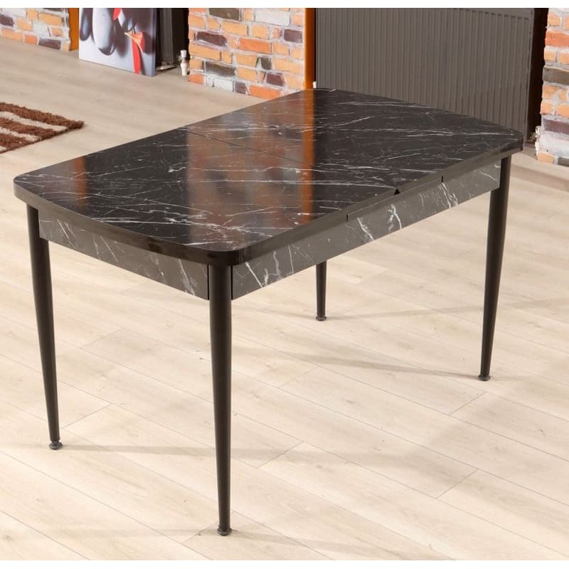 Extendable Dining Table Trend Bendır - Black, White 1