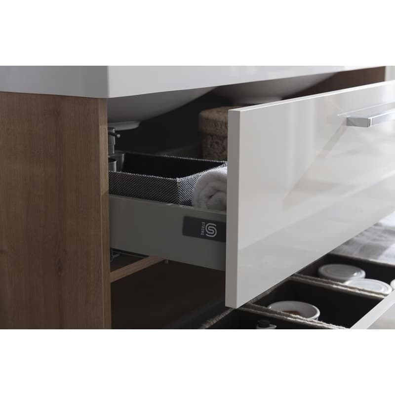 Mereo Bino, kúpeľňová skrinka s keramickým umývadlom 121 cm, dub Arlington CN623 3