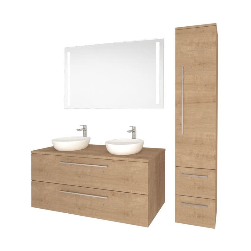 Mereo Bino, kúpeľňová skrinka s keramickým umývadlom 121 cm, dub Arlington CN623 6