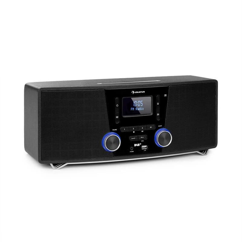 Auna Stockton, mikro stereo systém, max. 20W, DAB+, UKW, CD prehrávač, BT, OLED, čierny 1