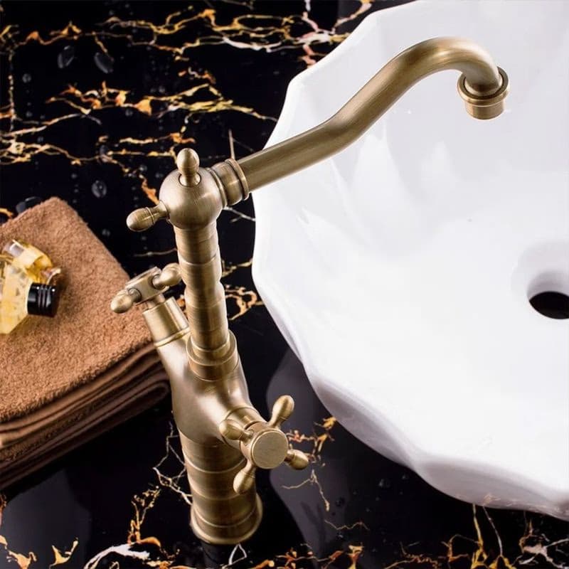 REA - Kuchynská Umývadlová batéria Rustico antique gold REA-B5521 3