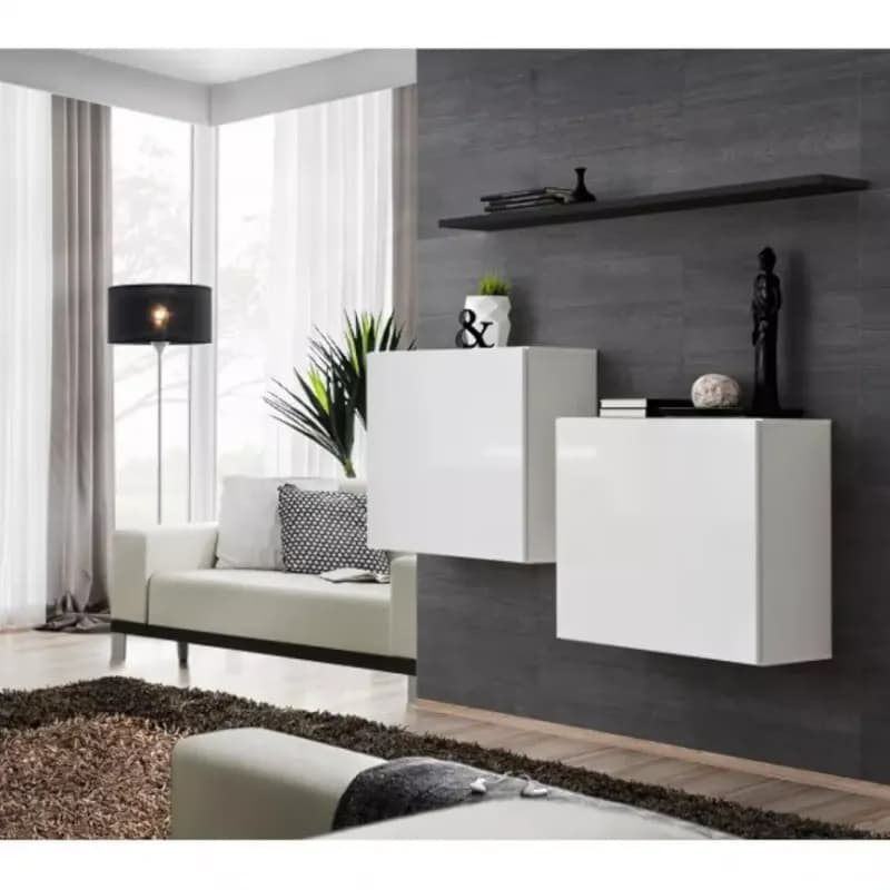 Komoda+Polička Switch Sb I Biely/Čierna 1