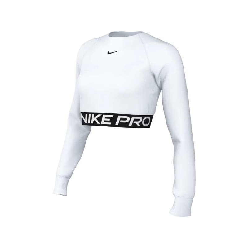 Dámske tréningové tričko s dlhým rukávom NIKE PRO DF 365 CROP LS-100 WHITE BLACK 6