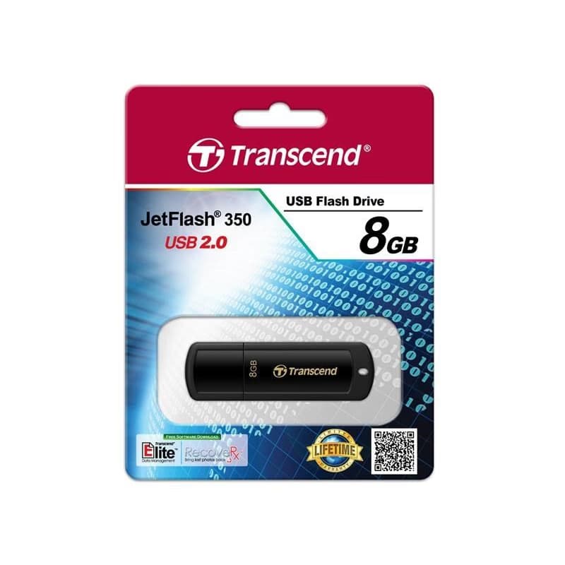 TRANSCEND Flash Disk 8GB JetFlash®350, USB 2.0 (R:13/W:4 MB/s) čierna 3