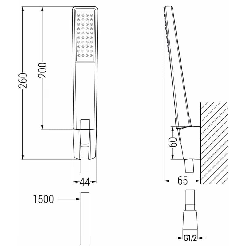 MEXEN/S - Pecos R72 vaňová batéria so sprchou set, čierna 7273R72-70 3