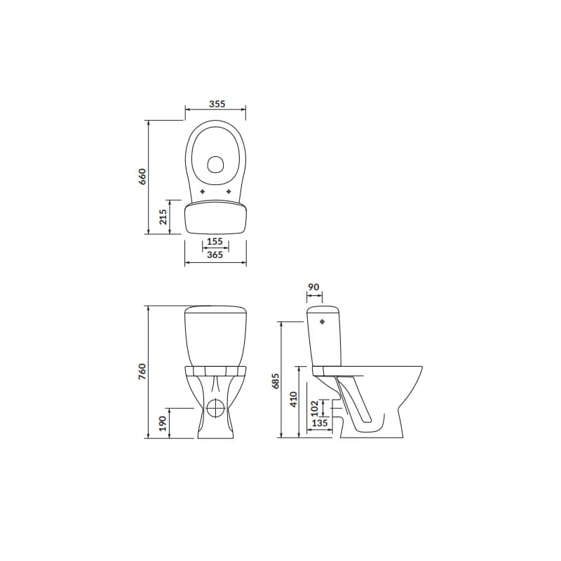 CERSANIT - WC KOMBI KASKADA 203 010 3/6 SEDADLO POLYPROPYLÉNOVÉ K100-206 2