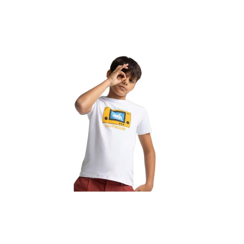 Chlapčenské tričko s krátkym rukávom VOLCANO T-OUTSIDE JUNIOR 100 WHITE