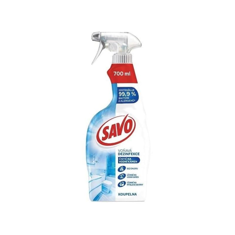 Čistič kúpeľňa dezinfekcia vodný kameň Savo 700ml