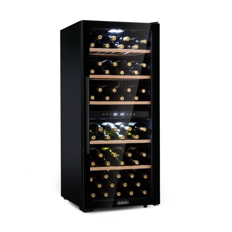 Klarstein Barossa 102D, vinotéka, 2 zóny, 102 fliaš, dotykový LED displej, čierna