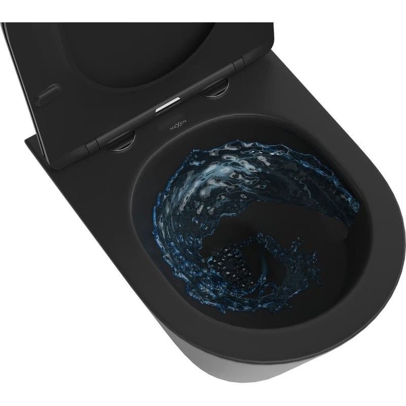 MEXEN - Rico Závesná WC misa Rimless Tornado, čierna mat 3372XX85T 5