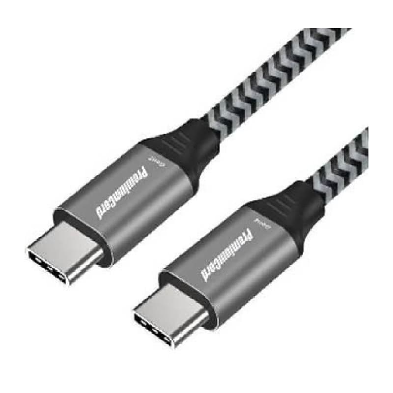 PremiumCord Kábel USB 3.2 Gen 1 USB-C male - USB-C male, bavlnený oplet, 2m